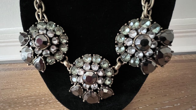 Vintage Banana Republic Crystal & Stone Statement Necklace