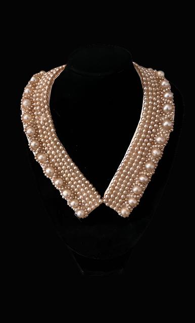 1950's Vintage Japan Pearl Bib Collar Necklace